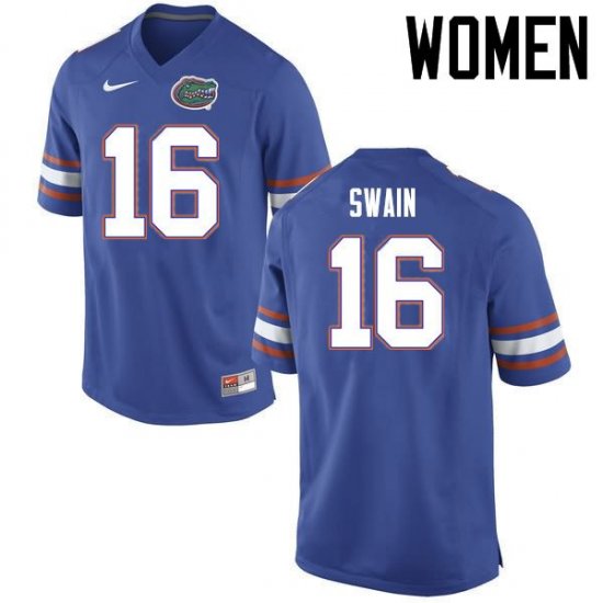 Women's Florida Gators #16 Freddie Swain NCAA Nike Blue Authentic Stitched College Football Jersey MQS4462ZC